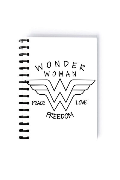 Generic Spiral A5 Notebook Wonder Woman Themyscira Black and White Super Woman