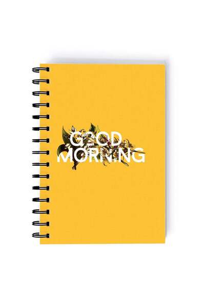 Generic Good Morning Design Rectangle Spiral A5 Notebook Multicolour