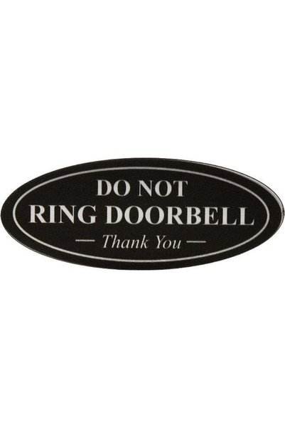 Generic ARS ''DO NOT Ring DOORBELL Thank You Sign'' - Black/White Small Dimen...