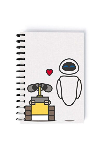 Generic Wall E Floral Printed Spiral A5 Notebook Beige/Green