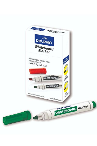 Generic Dolphin Premium Whiteboard Marker Green Ink 5 mm Chisel Tip, Pack of ...