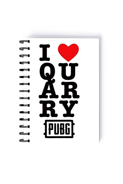 Generic Spiral A5 Notebook PUBG For Gaming Fan I Love Quarry White