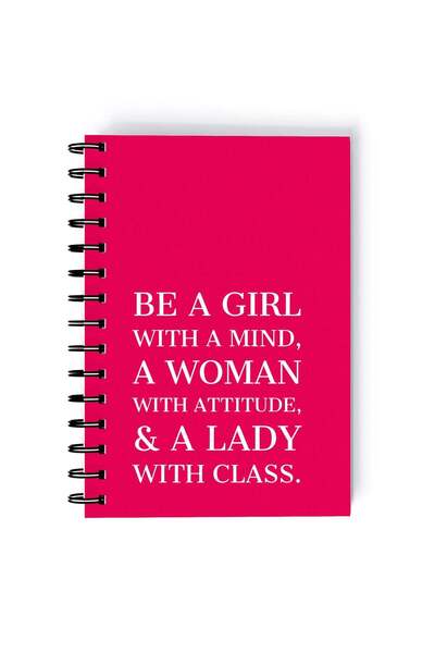 Generic Spiral A5 Notebook Women Empowerment Feminism Quote Be A Girl Pink Ae...