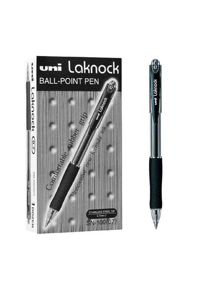 Generic 12-Piece Laknock Ballpoint Pen 0.7mm Tip Black Ink