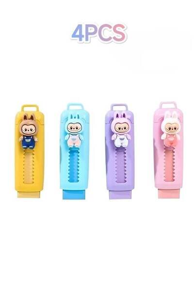 Generic 4 Pieces Retractable Erasers Cute LABUBU Erasers Pencil Erasers Push-...