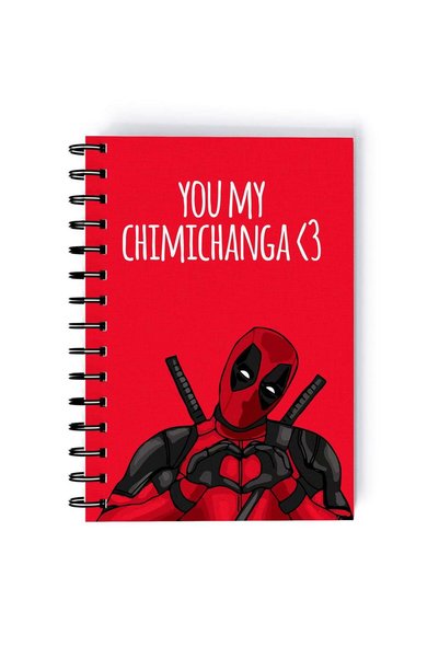 Generic Spiral A4 Notebook Dead Pool Ryan Reynolds Chimichanga Love Deadpool
