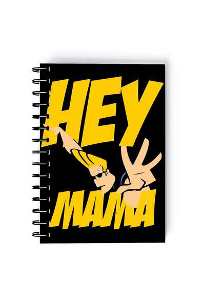 Generic Johnny Bravo Pretty Man Printed Spiral A4 Notebook Yellow/Black