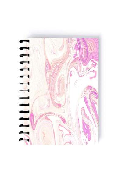 Generic Spiral A5 Notebook Marble Pattern Elegant Design White Burgundy Aesth...