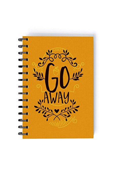 Generic Go Away Printed Rectangle Spiral A5 Notebook Brown/Black