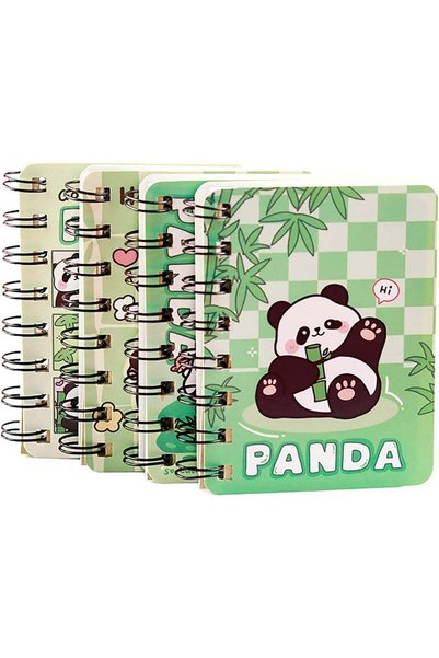 Generic Small Mini Spiral Notebooks, 4Pcs Cute Kawaii Panda Thick Hardcover M...