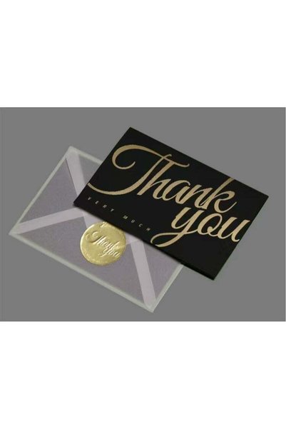 Generic Thank-you card, a gift card that combines black and gold elements, ha...