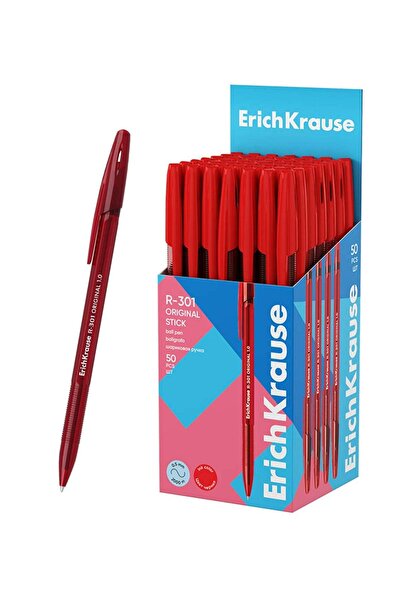 Generic 50-Piece R-301 Original Stick Ballpoint Pens 1.0mm Tip Red Ink
