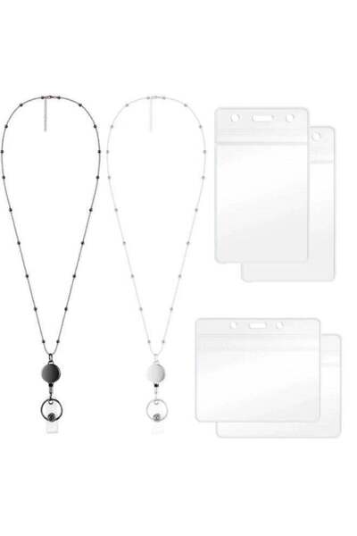 Generic Retractable Badge Reel Lanyard Badge Lanyard Stainless Steel Water Re...