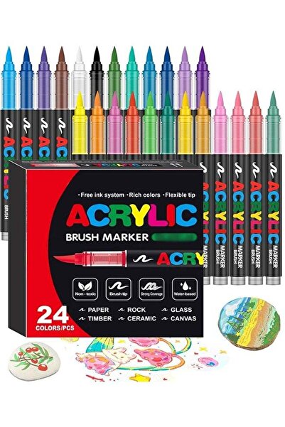 Generic 24 Colors Acrylic Paint Marker Set, Soft Tip, Odorless, Stackable, Sm...
