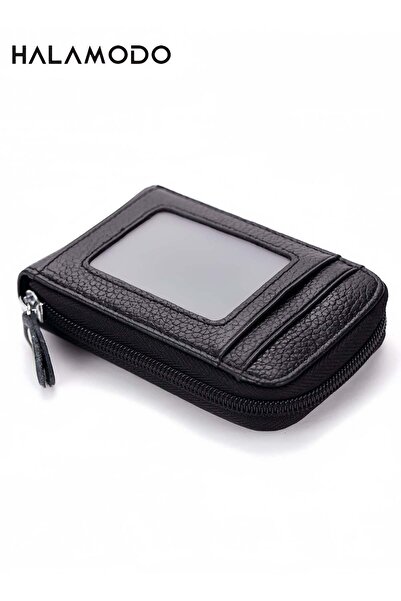 Generic Zipper Card Holder Wallet for Men & Women, PU Leather Multi‑Slot Case...