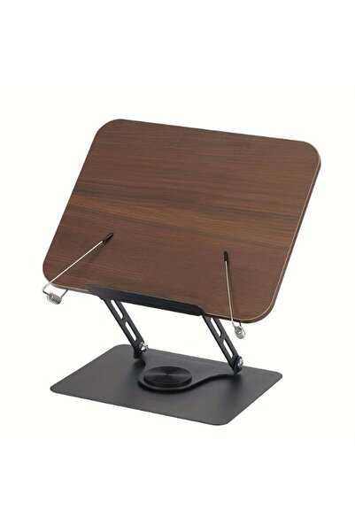 Generic 360° Rotating Reading Bookshelf Stand, Wooden Reading Cookbook Stand ...