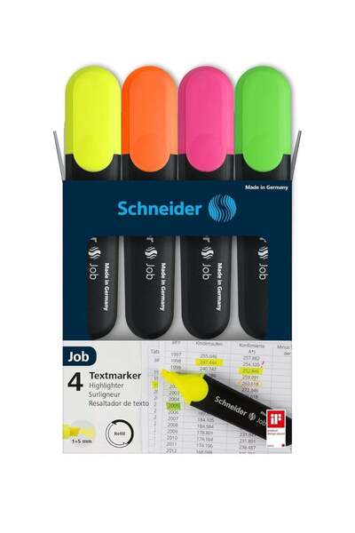 Generic 4-Piece Job Textmarker Highlighter Flourescent Colours