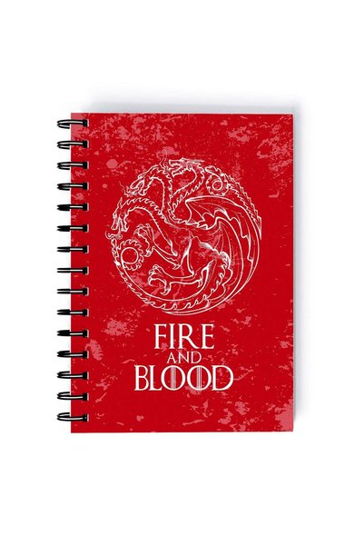 Generic Spiral A5 Notebook Fire and Blood Red Knight of Seven Kingdom Game of...