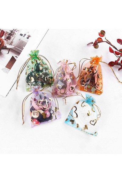Generic Organza Gift Jewellery Bag 13 x 18 cm, Pack of 10 Small Drawstring Or...