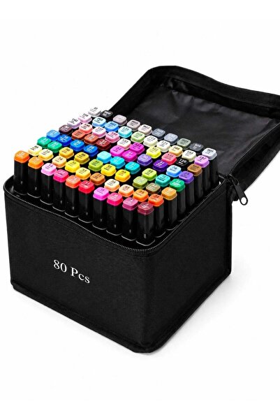 Generic Dual Tip Alcohol Art Markers 80 Colors Set, Twin Side Sketch Drawing ...