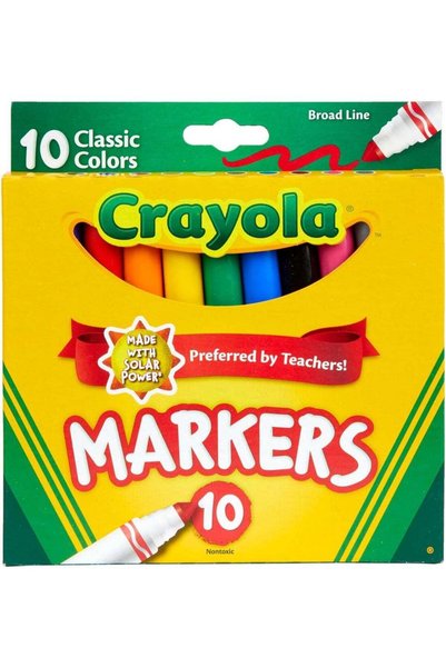Generic Crayola 10 Ct Classic, Broad Line Markers Colors