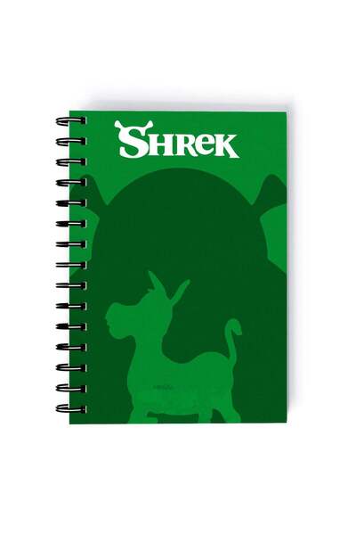 Generic Sherk Donkey Printed Spiral A5 Notebook Green/Grey