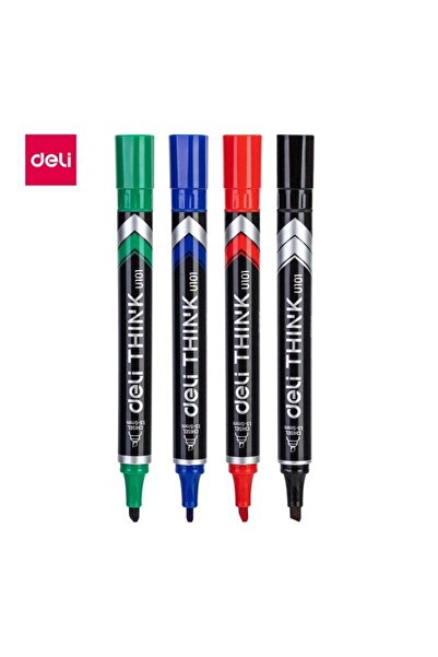 Generic Deli EU10101 Permanent Marker Set 4 Colors Multi-Surface Strong Ink