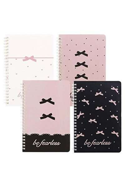 Generic 4 Pack Pink Bow Spiral Notebooks, A5 Aesthetic Journals for Women, Cu...
