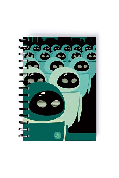 Generic Wall E Friends Printed Spiral A5 Notebook Blue/Grey