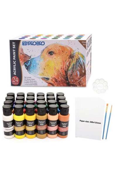 Generic THE PRO BRO Acrylic Paint Set – 24 Vibrant Colors (59ml Tubes) Non-To...
