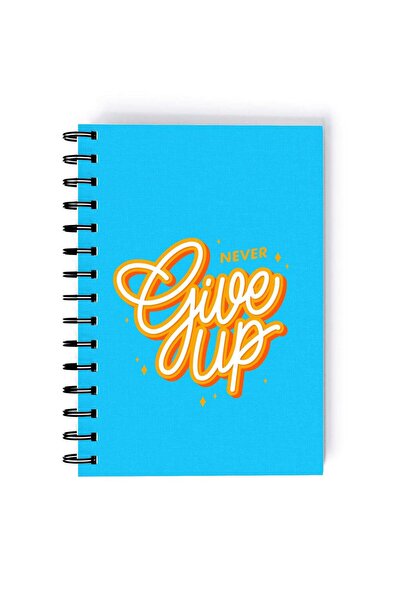 Generic Never Give Up Design Rectangle Spiral A5 Notebook Multicolour