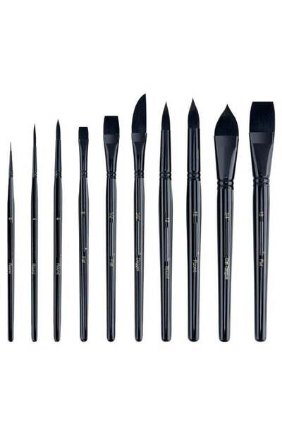 Generic 10 Pcs Professional Watercolor Paint Brush Set, Soft Squirrel-Nylon H...