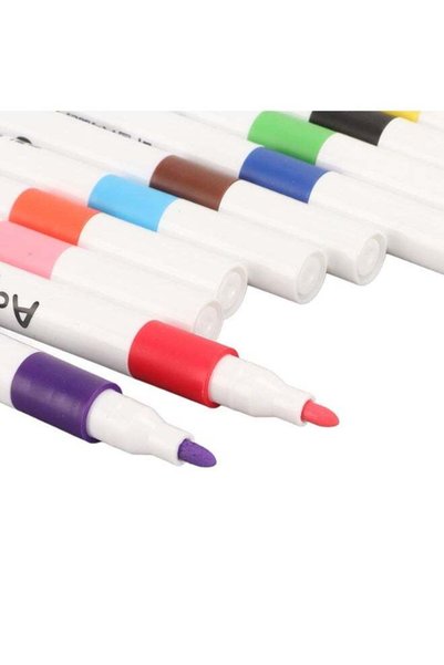 Generic 12 Colours Acrylic Paint Marker Pens – Water‑Based, Quick‑Dry, Fine T...