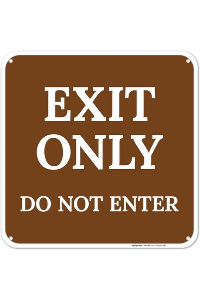 Generic ARS® Exit Only Do Not Enter Sign - 18x18 Inches, Durable Aluminum, Ma...