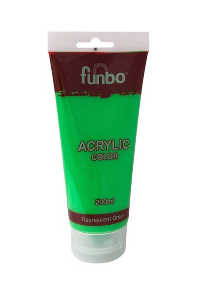 Generic Acrylic Colour Paint Tube 200ml Content Flourescent Green