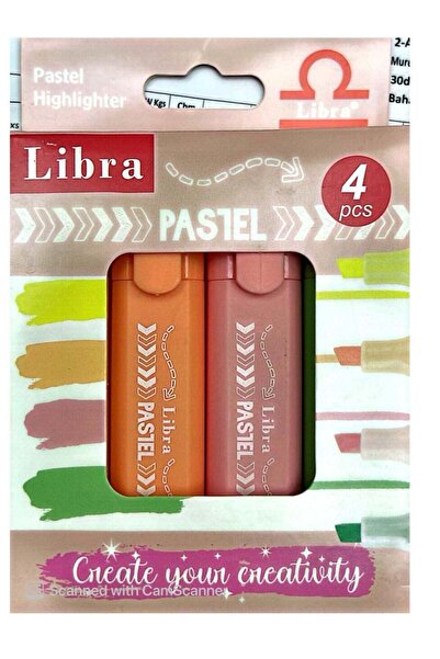 Generic 4-Pieces Pastel Highlighter Set Multicolor