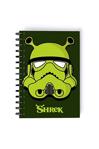 Generic Shrek Logo Printed Spiral A5 Notebook Black/Green