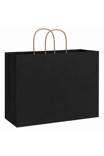 Generic Black Paper bags with handles 43 x 40 x 14 cm Large Kraft Gift bags f...