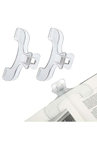 Generic 2PCS Journal Clip - Transparent & Blue Book Page Holder for Reading, ...