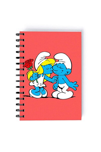 Generic Smurfs Printed Spiral A5 Notebook Pink/Blue/White