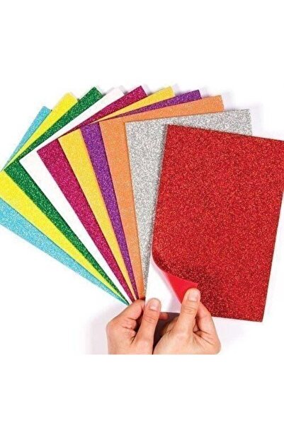 Generic 10 Sheets A4 Size Self-adhesive Glitter Foam
