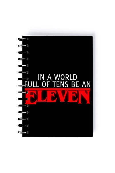 Generic Cap Dustin Quote Printed Spiral A5 Notebook White/Red/Blue