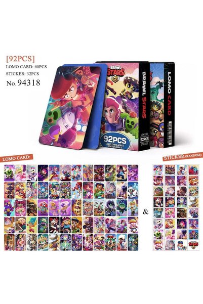 Generic Brawl Stars Lomocard & Sticker Set – 92PCS (60 Lomocards + 32 Random ...