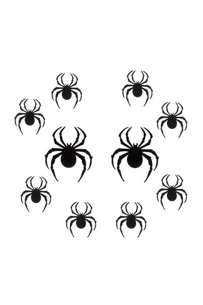 Jumbo Set Păianjeni 3D Autocolanti Negri de Halloween 2 Marimi - 10buc – deco...