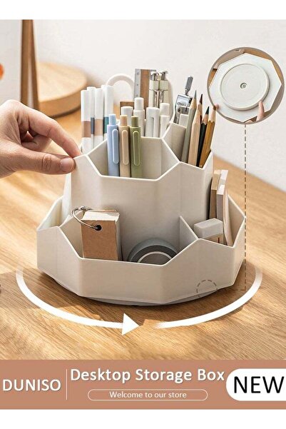 Generic Rotatable Pen Holder 9 Slots Office Desk Organizer Pen Cosmetic Brush...