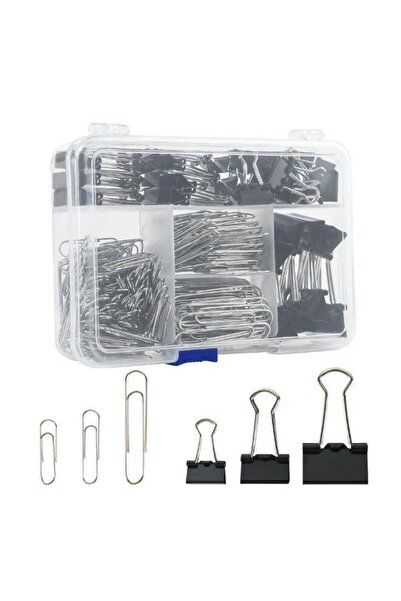 Generic 340PCS Black Assorted Size Paper Clips and Binder Clips, Paperclips L...