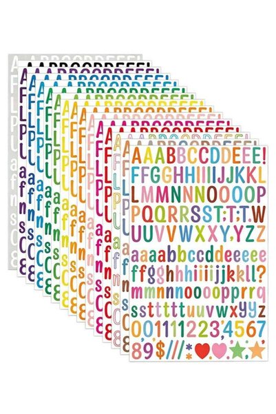 Generic 2460 Pcs Letter Stickers, Small 0.5 Inch Alphabet Stickers, Multicolo...