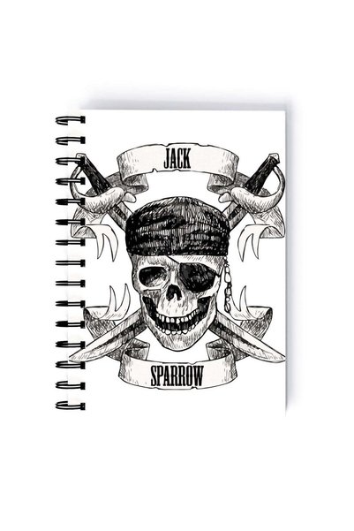 Generic Spiral A4 Notebook Pirates of the Caribbean Jack Sparrow Flag Piratec...