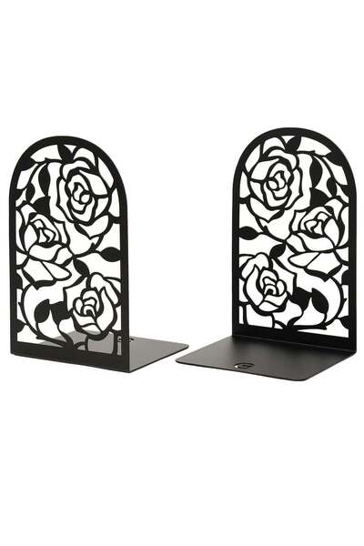 Generic Book Ends, Premium BookEnds for Bookend Shelves, Book Stopper Metal B...