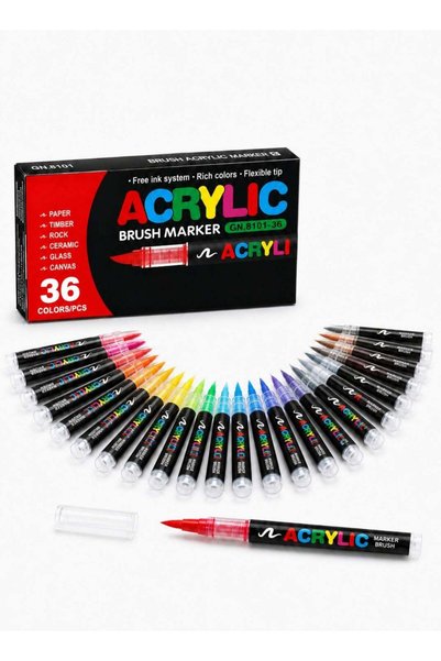 Generic 36 Colors Paint Marker Set , Paint for Fabric, Rock, Wood, Glass, Cer...